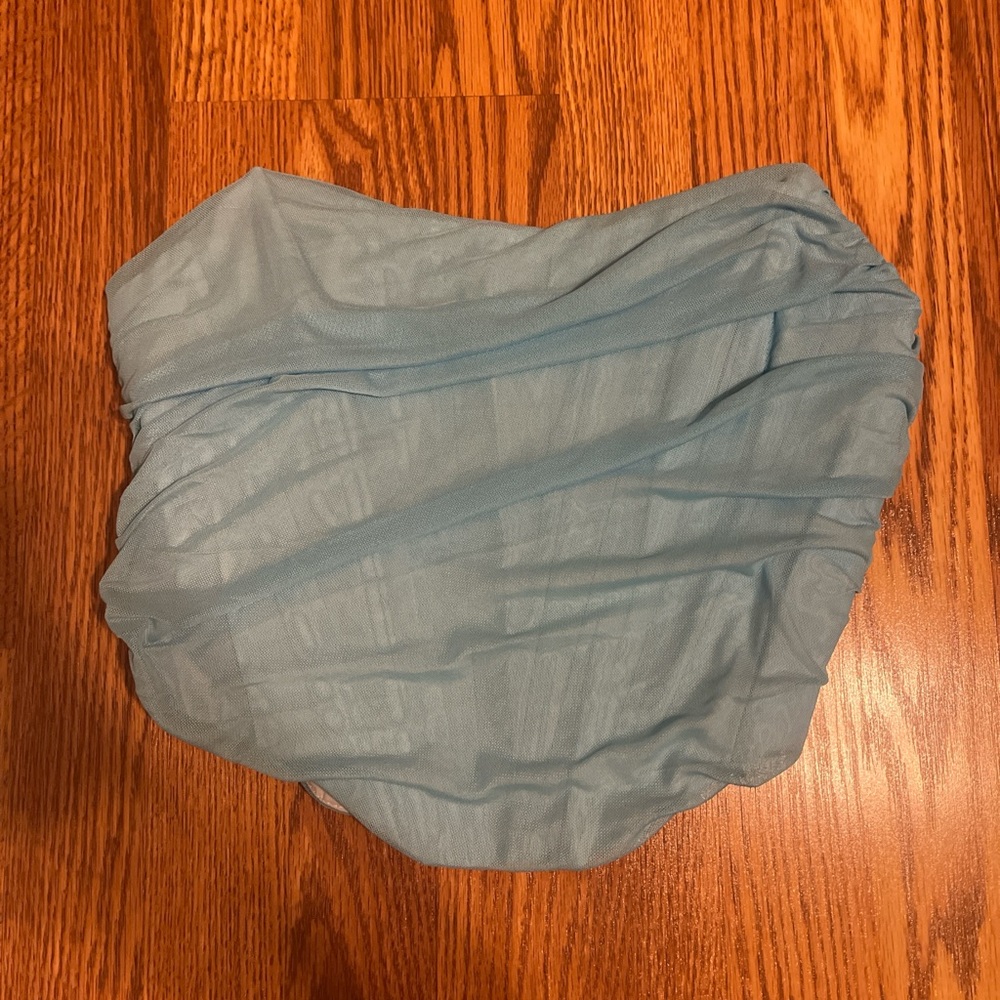 Blue Ruched Top- (Corset style)